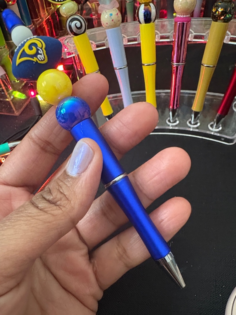 Blue Los Angeles Rams Beaded Pen - Picture 6 of 7